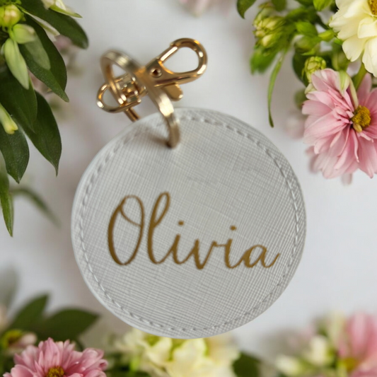 Personalised Name Circle Keyclip