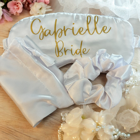 Bride Satin Eye Mask Set