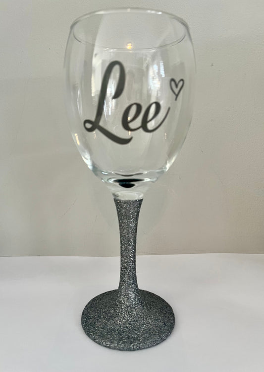 Personalised Standard Glitter Glass